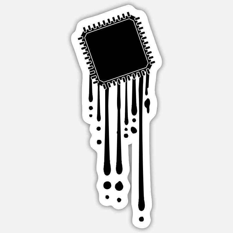 processeur goutte à goutte graffiti cpu ordinateur Sticker taille S (10 x 10 cm)
