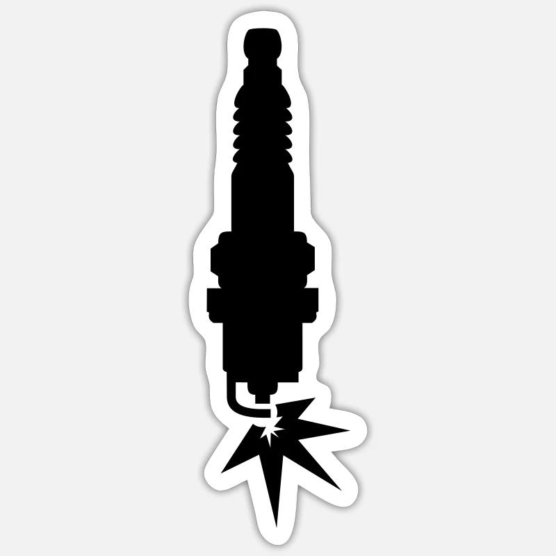bougie d'allumage - Sticker taille S (10 x 10 cm) - blanc mat