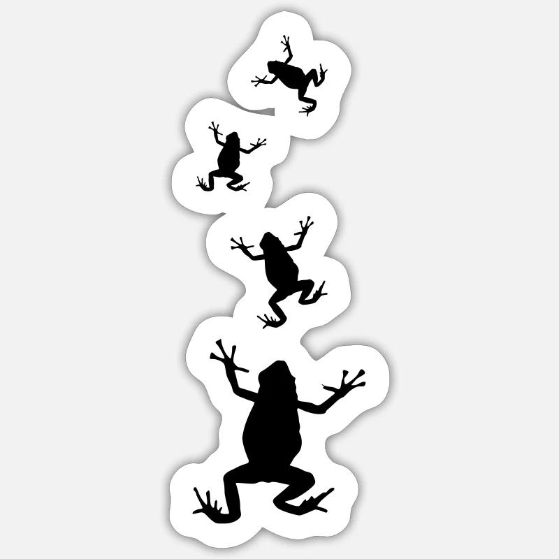 frog silhouette frogs toad - Sticker size S (10 x 10 cm) - white matte