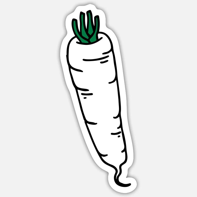 Radish radis - Sticker size S (10 x 10 cm) - white matte