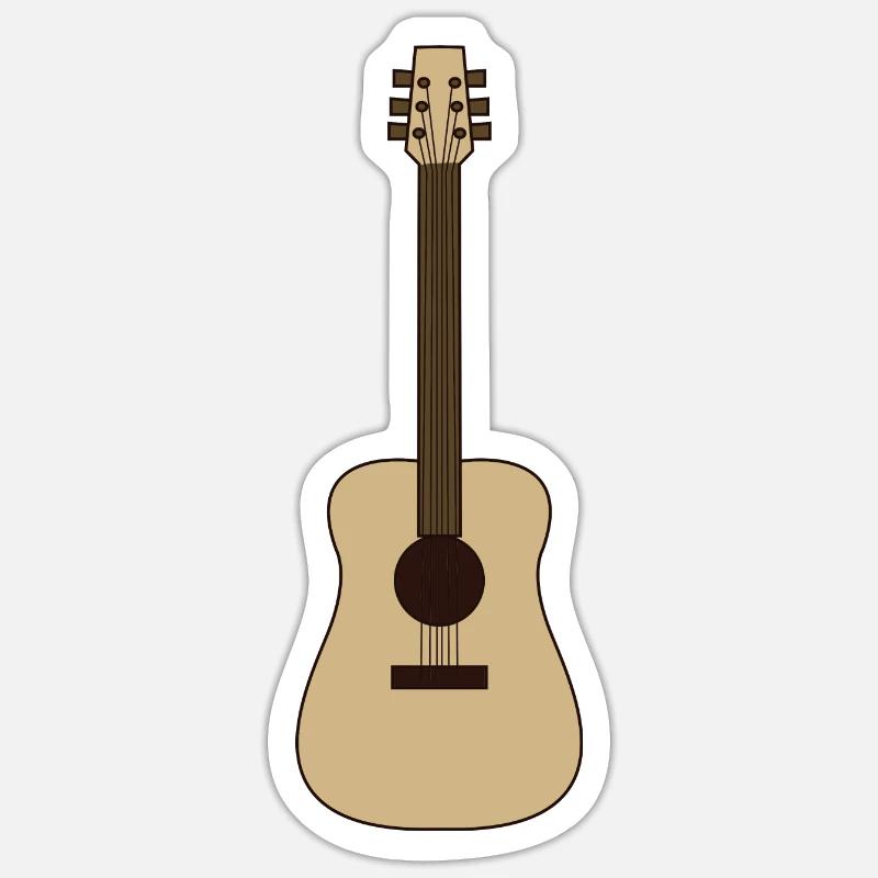 Gitarre - Sticker Größe S (10 x 10 cm) - Mattweiß