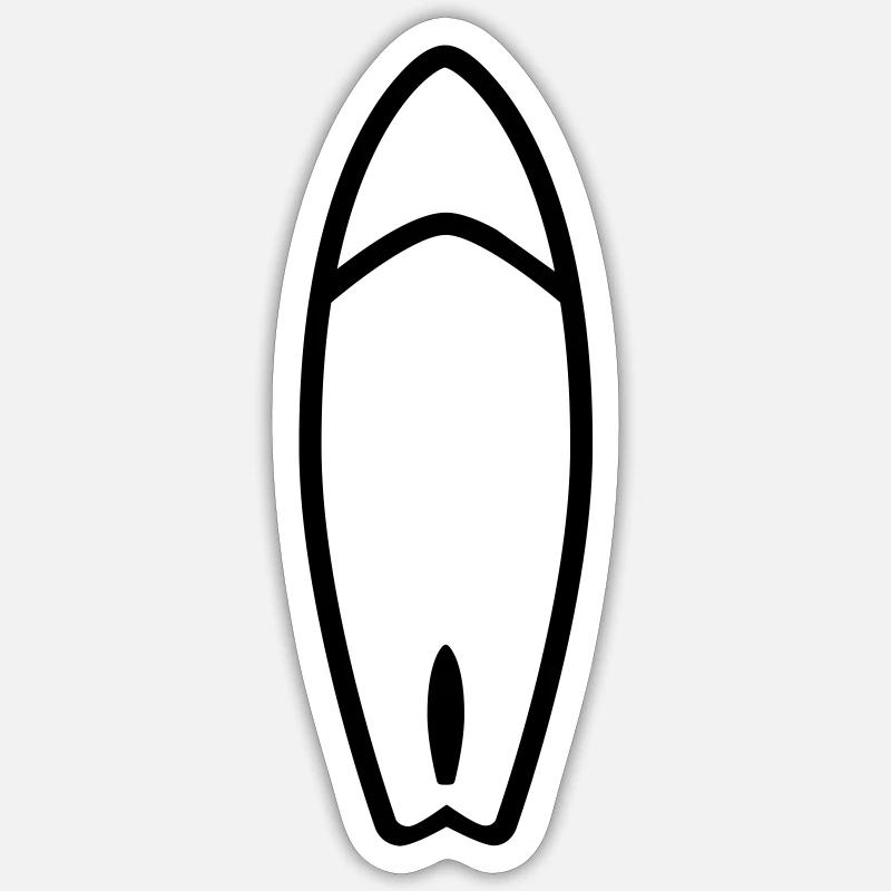 Surfboard Surfboard Surfer Surf - Sticker size S (10 x 10 cm) - white matte