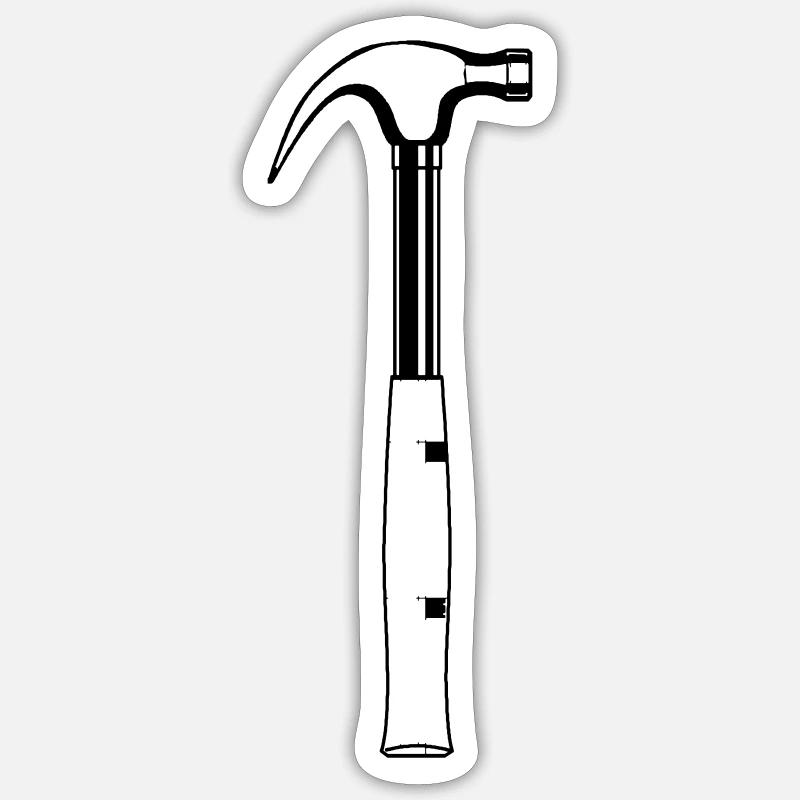Marteau - Sticker taille S (10 x 10 cm) - blanc mat