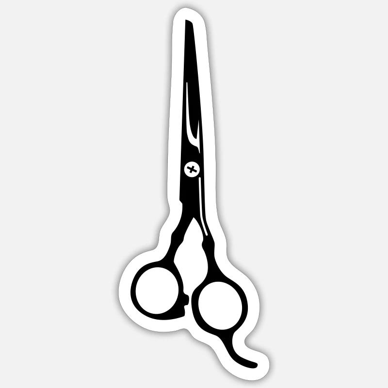 Scissors Barber icon - Sticker size S (10 x 10 cm) - white matte