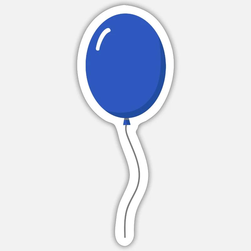 Ballon Blau Luftballon Selbst Gestalten Geschenk - Sticker Größe S (10 x 10 cm) - Mattweiß