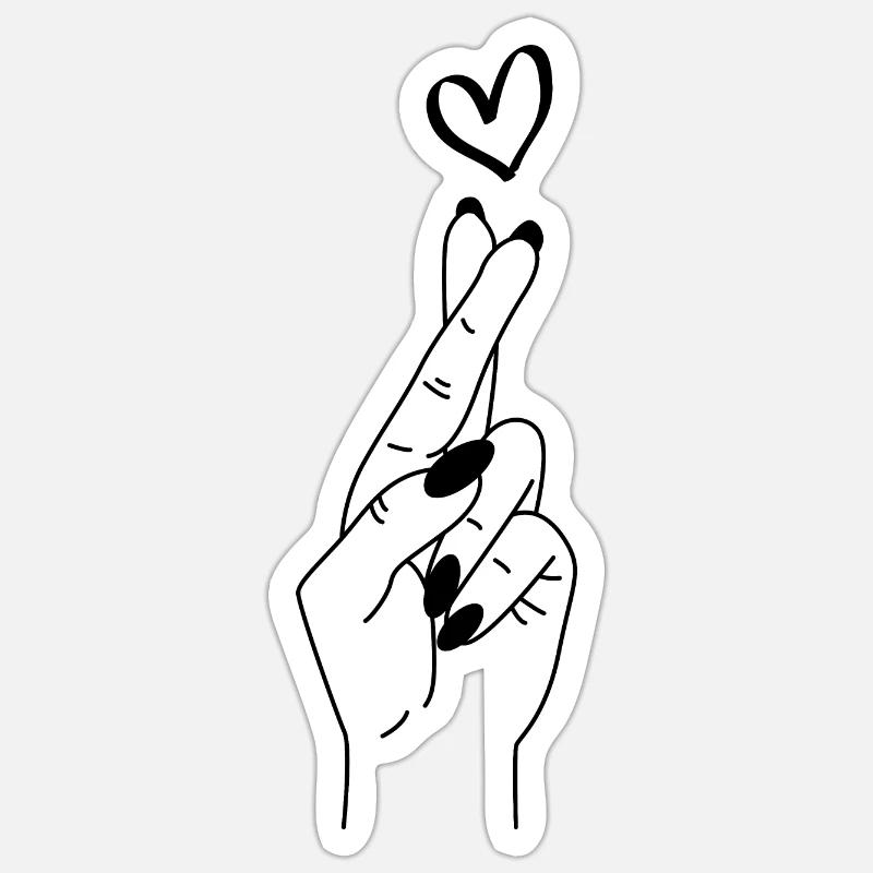 Hand - Sticker size S (10 x 10 cm) - white matte