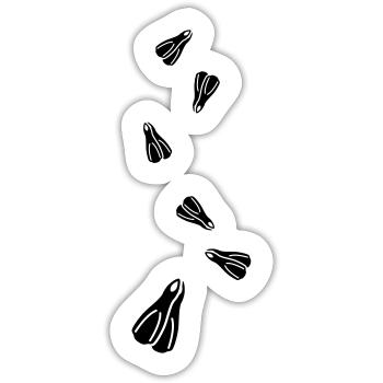 Diving Fins Diver silhouette - Sticker size S (10 x 10 cm) - white matte - Front