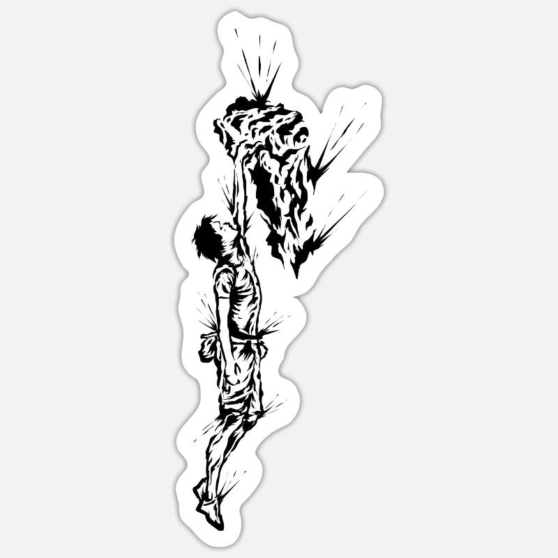 Klettern Bouldern - Sticker Größe S (10 x 10 cm) - Mattweiß