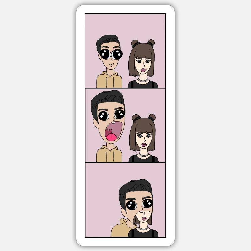 Sie wird verschlungen | Comic Style | Triptychon Sticker Größe S (10 x 10 cm)