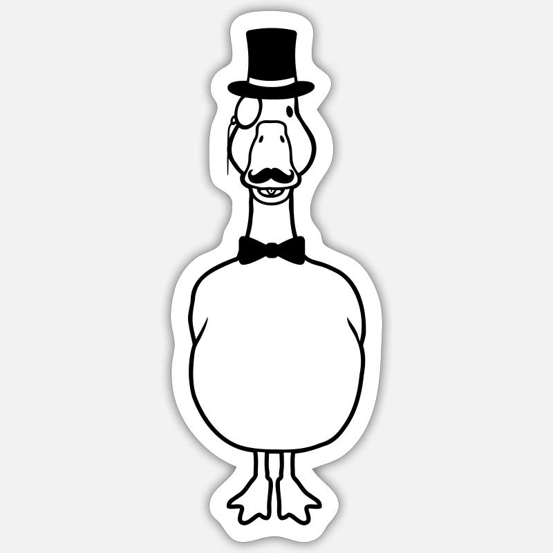 Lunettes monocle Sir Goose - Sticker taille S (10 x 10 cm) - blanc mat
