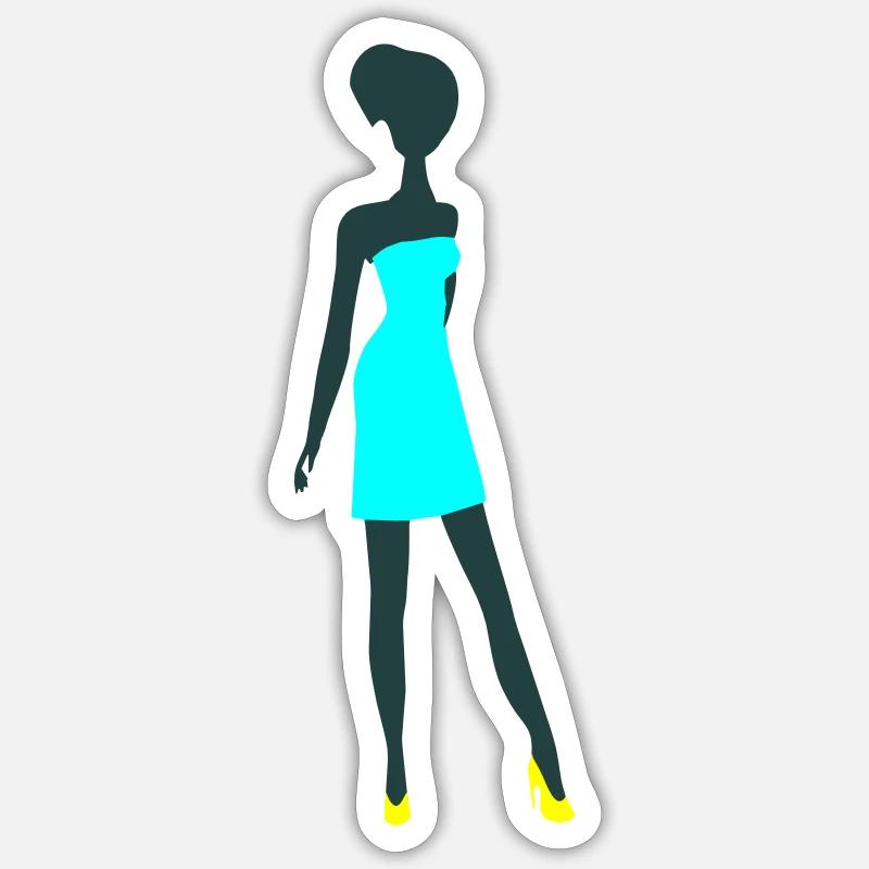 Fille - Sticker taille S (10 x 10 cm) - blanc mat