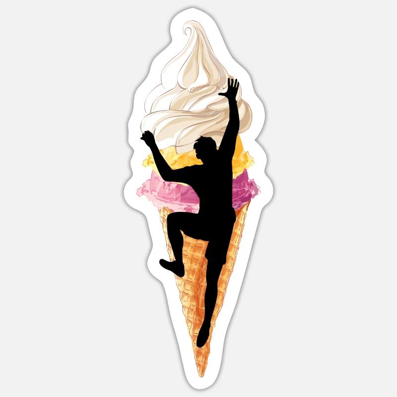 eisklettern eispickel klettern am eis - Sticker Größe S (10 x 10 cm) - Mattweiß