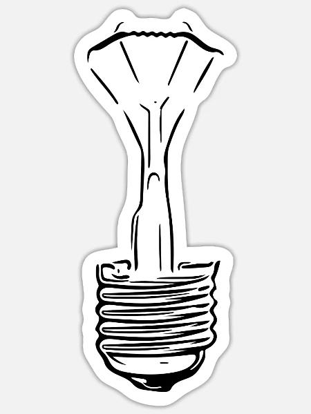 Lampe mit defektem Glaskolben - Sticker Größe S (10 x 10 cm) - Mattweiß