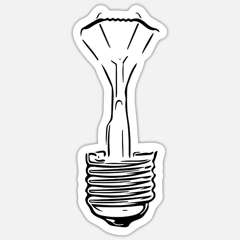 Lampe mit defektem Glaskolben - Sticker Größe S (10 x 10 cm) - Mattweiß