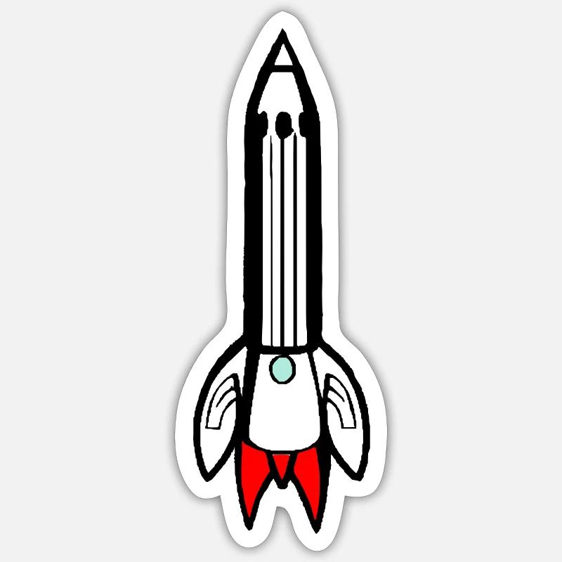 Vecteur de vol spatial spatial de fusée spatiale Sticker taille S (10 x 10 cm)