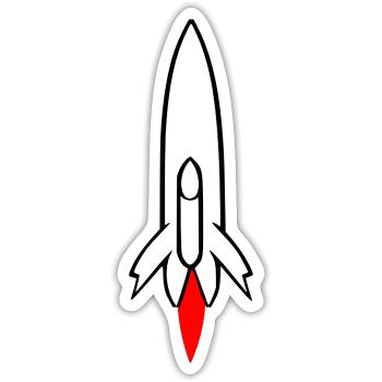 Raumfahrzeug Rakete Weltraum Weltraumflug Vektor - Sticker Größe S (10 x 10 cm) - Mattweiß - Vorne