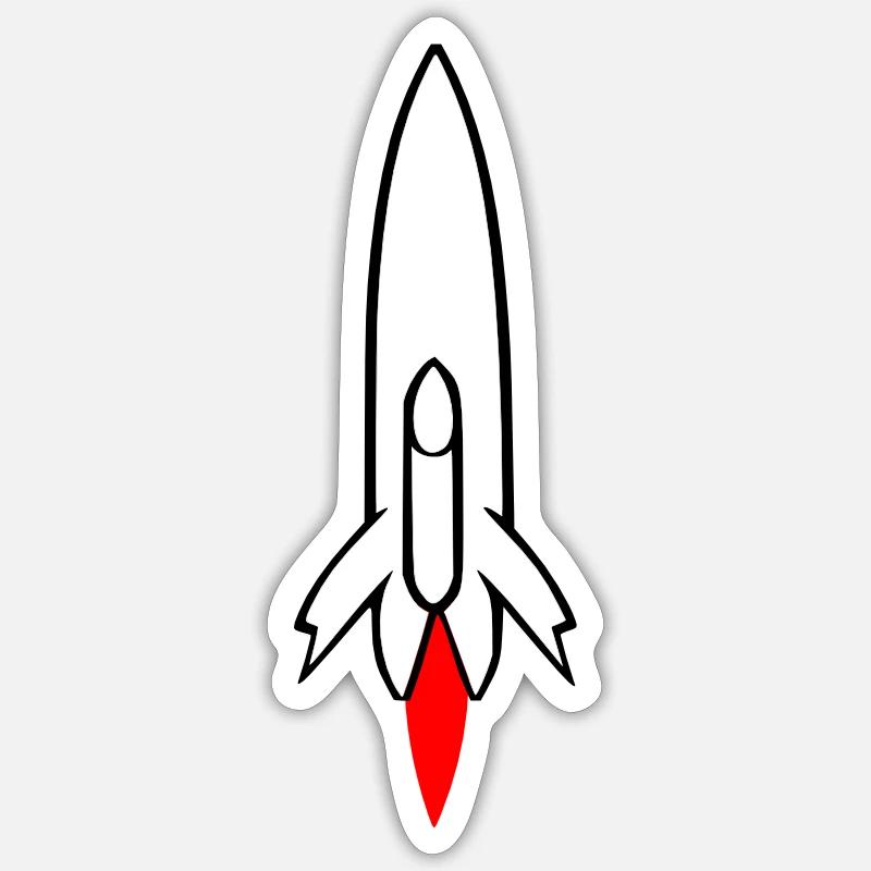 Vecteur de vol spatial spatial de fusée spatiale Sticker taille S (10 x 10 cm)