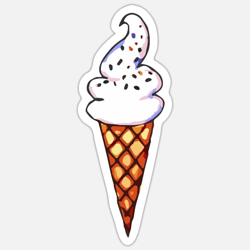 Cornet De Glace Sticker taille S (10 x 10 cm)
