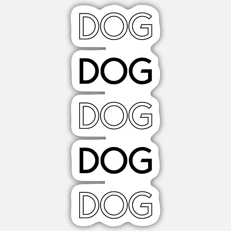Hund Chien - Sticker taille S (10 x 10 cm) - blanc mat