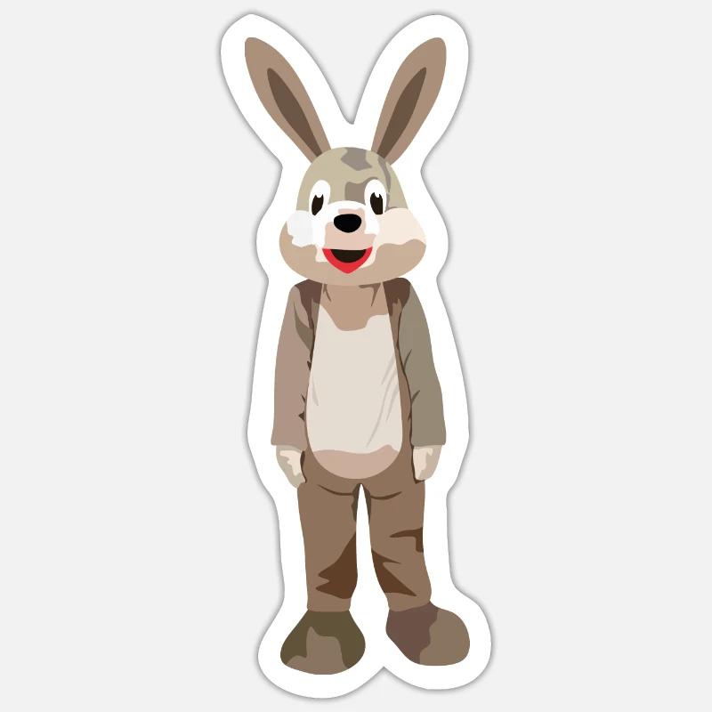 Rabbit Plush Bunny funny Sticker size S (10 x 10 cm)