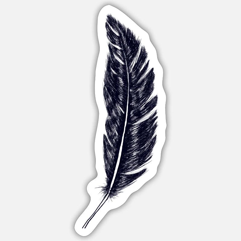Feder - Sticker Größe S (10 x 10 cm) - Mattweiß