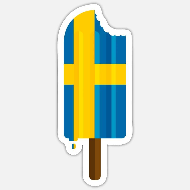 Der Geschmack Schwedens - Sticker Größe S (10 x 10 cm) - Mattweiß