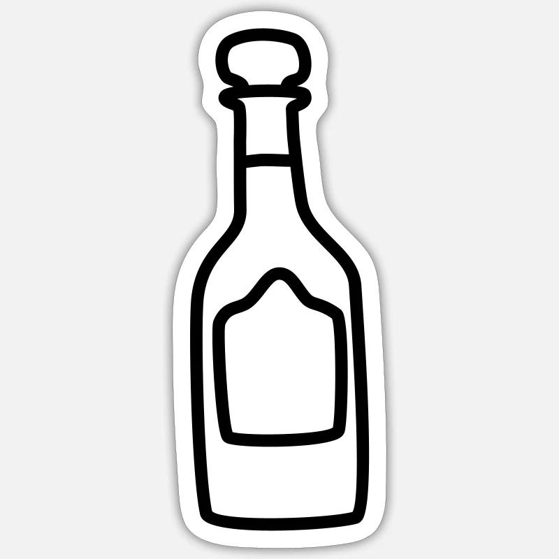 sektflasche 1 - Sticker Größe S (10 x 10 cm) - Mattweiß