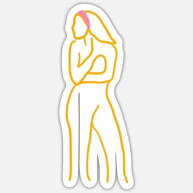 Lady - Sticker size S (10 x 10 cm) - white matte