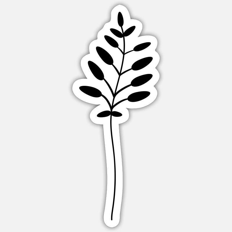 Fleur botanique abstraite, élément - Sticker taille S (10 x 10 cm) - blanc mat
