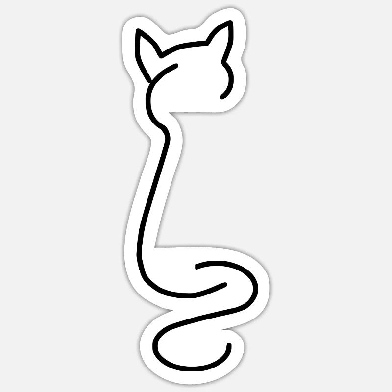 Katze - Sticker Größe S (10 x 10 cm) - Mattweiß