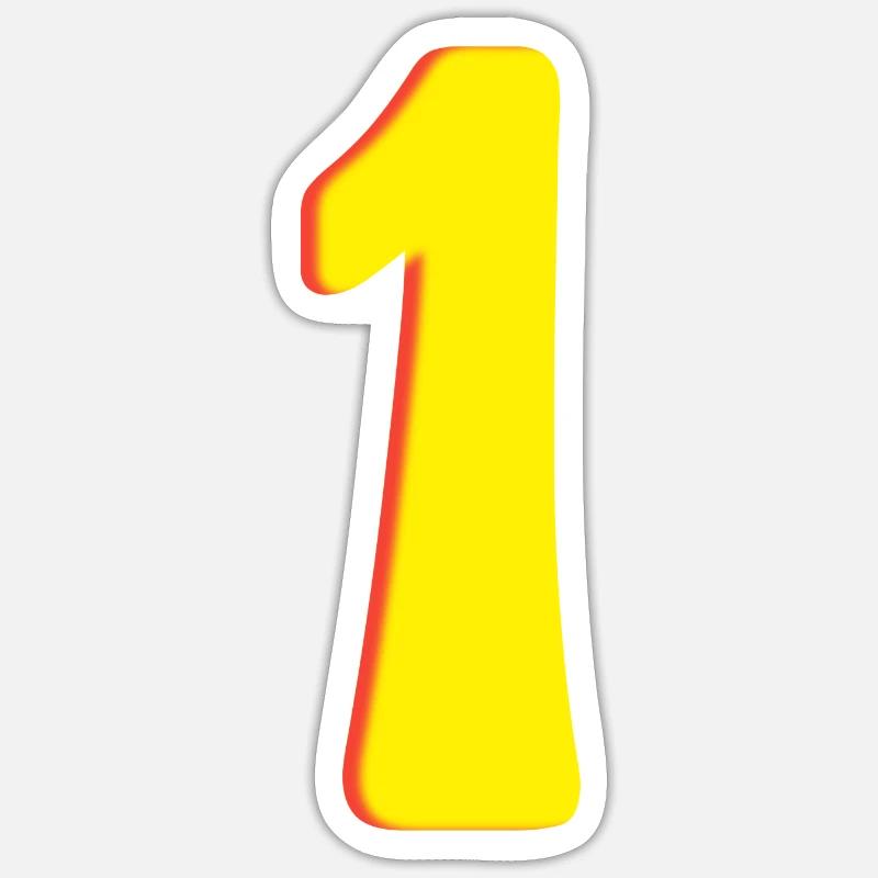 Nummer Eins Gelb - One - Einser Sticker Größe S (10 x 10 cm)