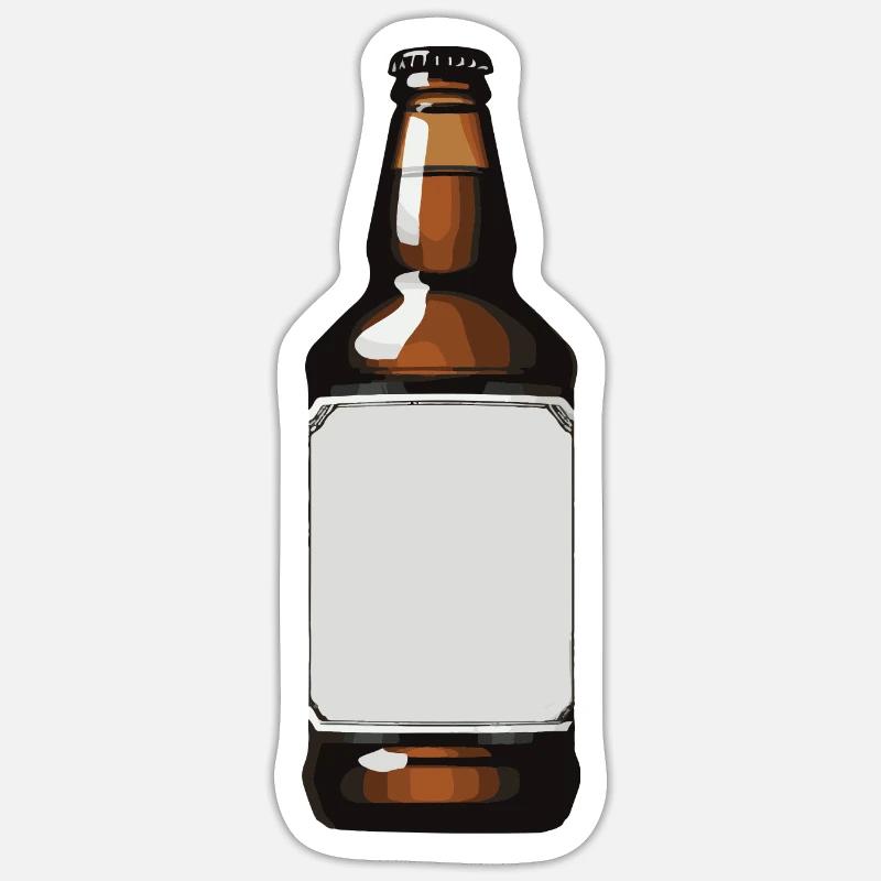 Beer Bottle Beer Drinking Icon - Sticker size S (10 x 10 cm) - white matte