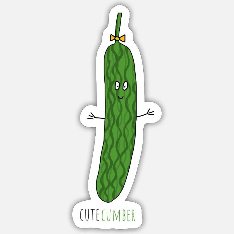 Cutecumber - concombre doux - Sticker taille S (10 x 10 cm) - blanc mat