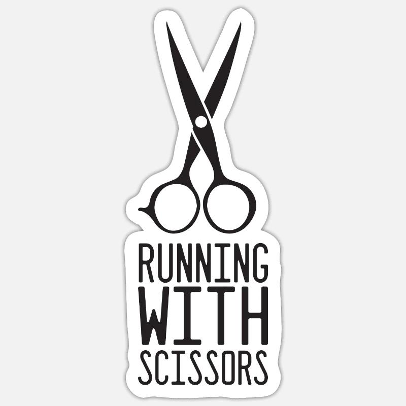 Running with scissors Sticker size S (10 x 10 cm)