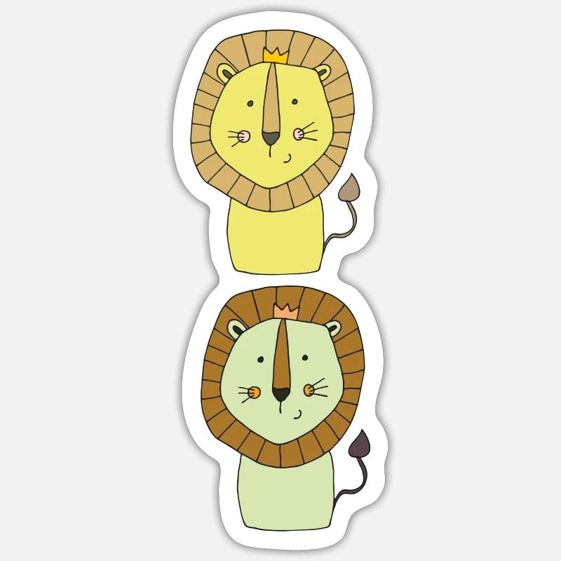 Leo deux fois - Sticker taille S (10 x 10 cm) - blanc mat