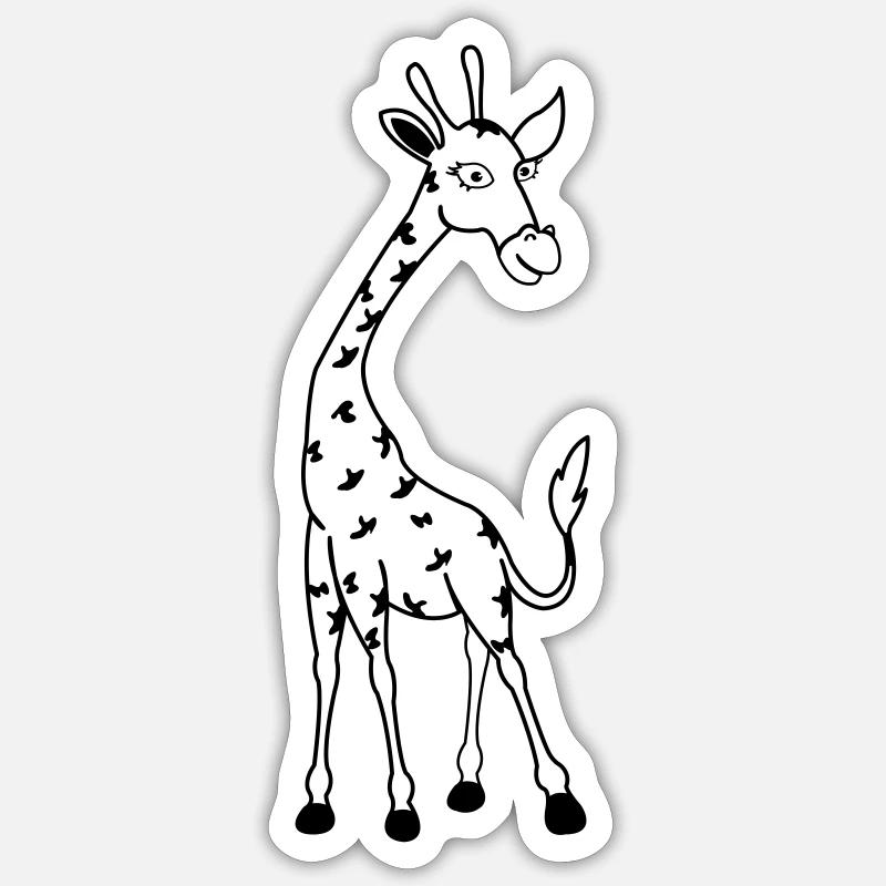 giraffe 01 - Sticker Größe S (10 x 10 cm) - Mattweiß