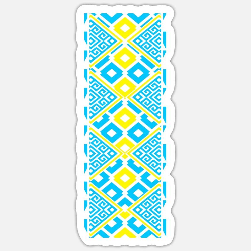 Ukraine Vychivanka - Sticker taille S (10 x 10 cm) - blanc mat