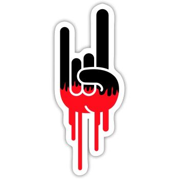 Heavy Metal Hard Rock Graffiti Horns Hand Gesture - Sticker size S (10 x 10 cm) - white matte - Front
