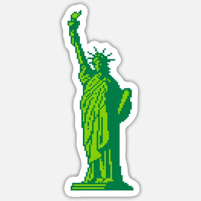 8bit Freiheitsstatue Sticker Größe S (10 x 10 cm)