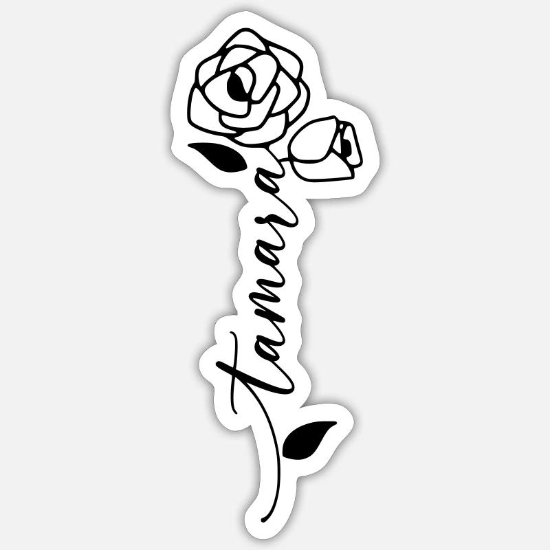Tamara Nom Prénom Nom Fleur Sticker taille S (10 x 10 cm)