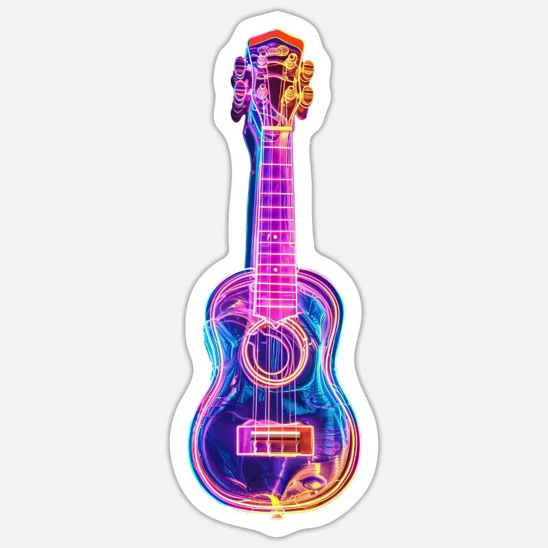 Ukulele - Sticker size S (10 x 10 cm) - white matte