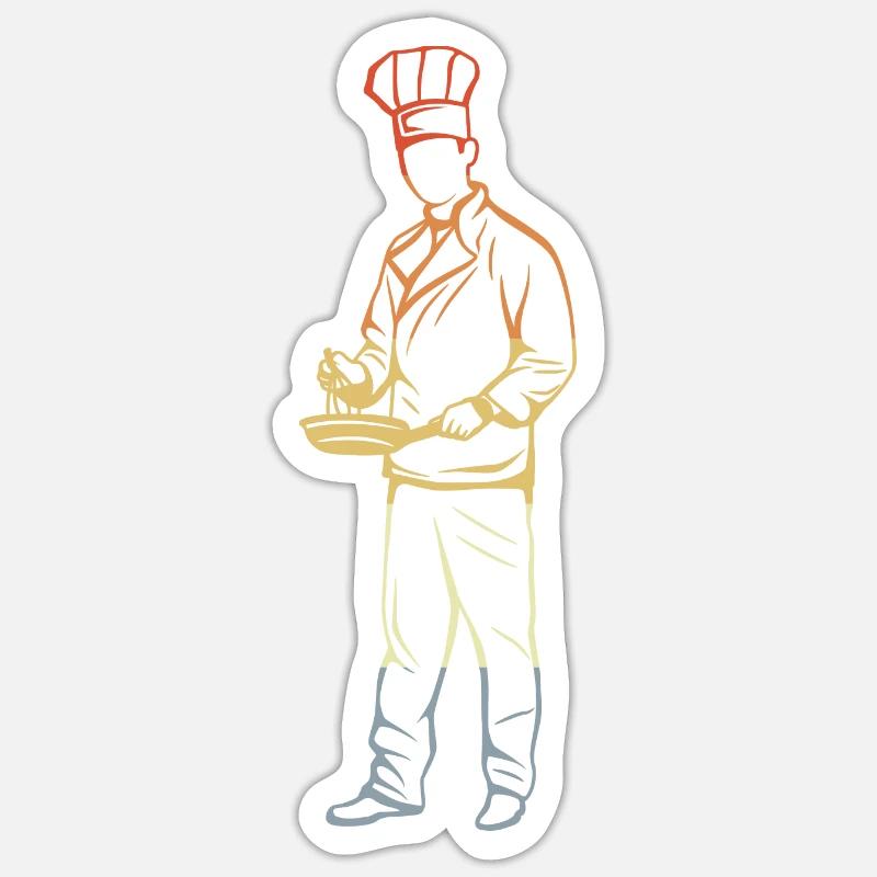 Chef - Sticker taille S (10 x 10 cm) - blanc mat