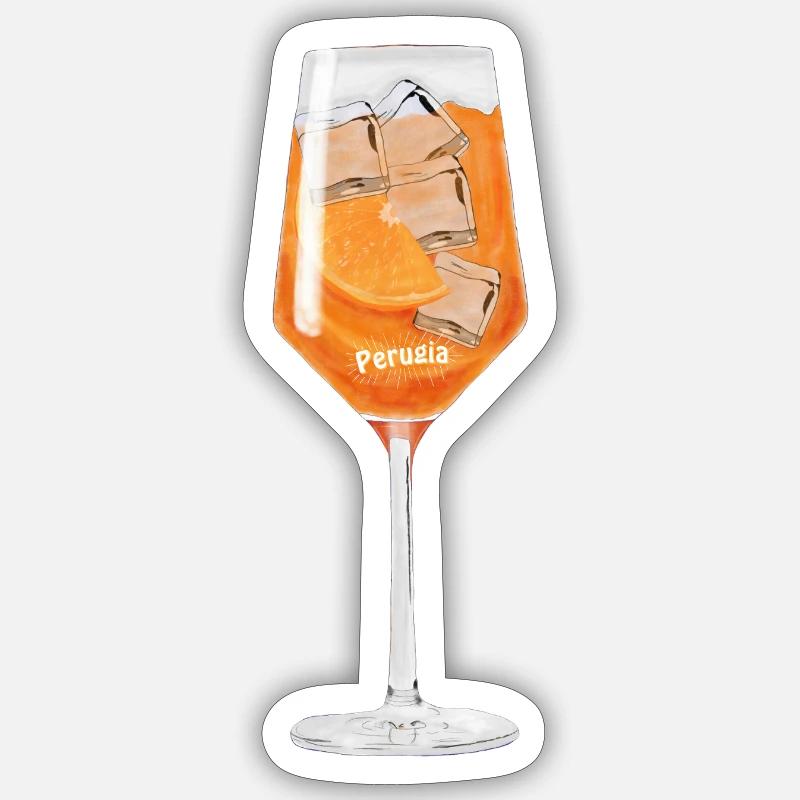 Spritz Boisson Pérouse - Sticker taille S (10 x 10 cm) - blanc mat