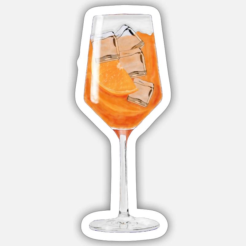 Spritz Glas Aperölchen - Sticker Größe S (10 x 10 cm) - Mattweiß