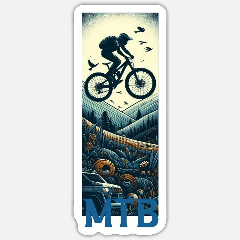 Mtb - Sticker Größe S (10 x 10 cm) - Mattweiß