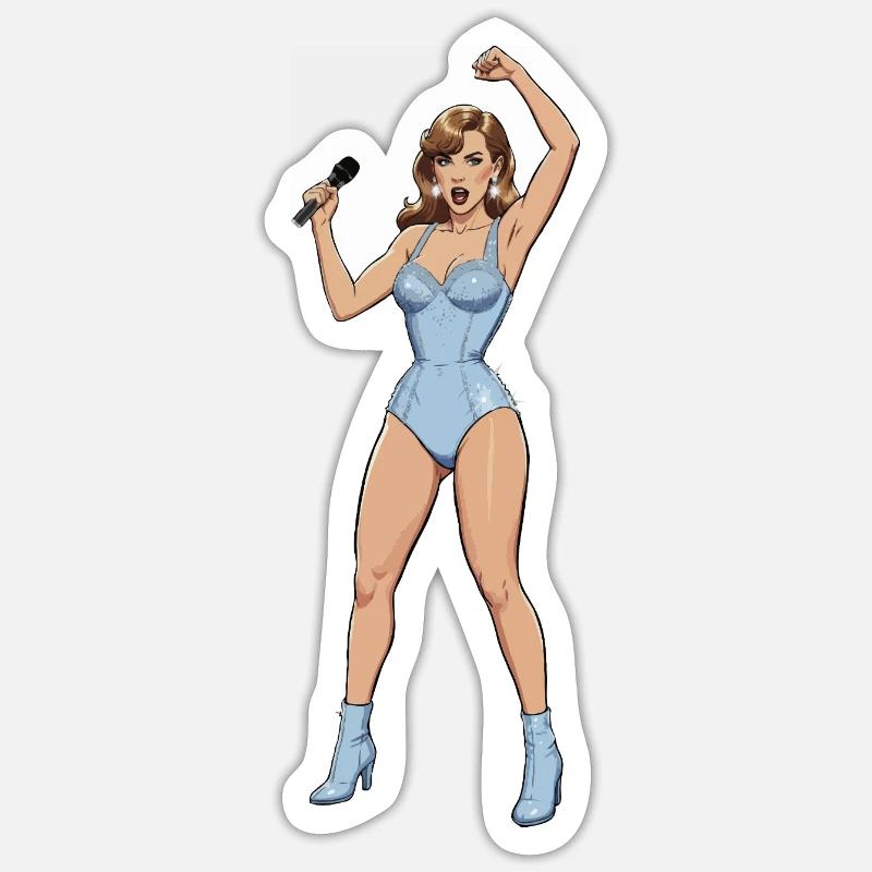 Chanteuse-danseuse - Sticker taille S (10 x 10 cm) - blanc mat