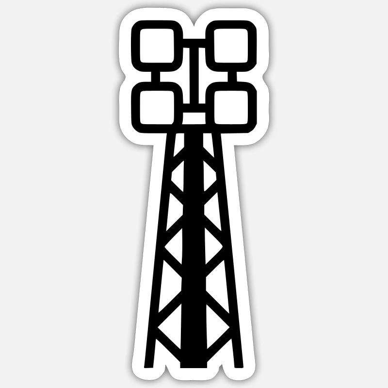 Vecteur de mât de stade à projecteurs Sticker taille S (10 x 10 cm)