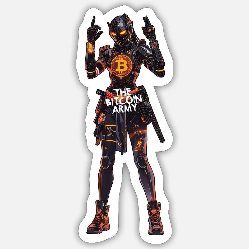 Bitcoin Bazooka - L’Armée Bitcoin - Samurai 04 - Sticker taille S (10 x 10 cm) - blanc mat