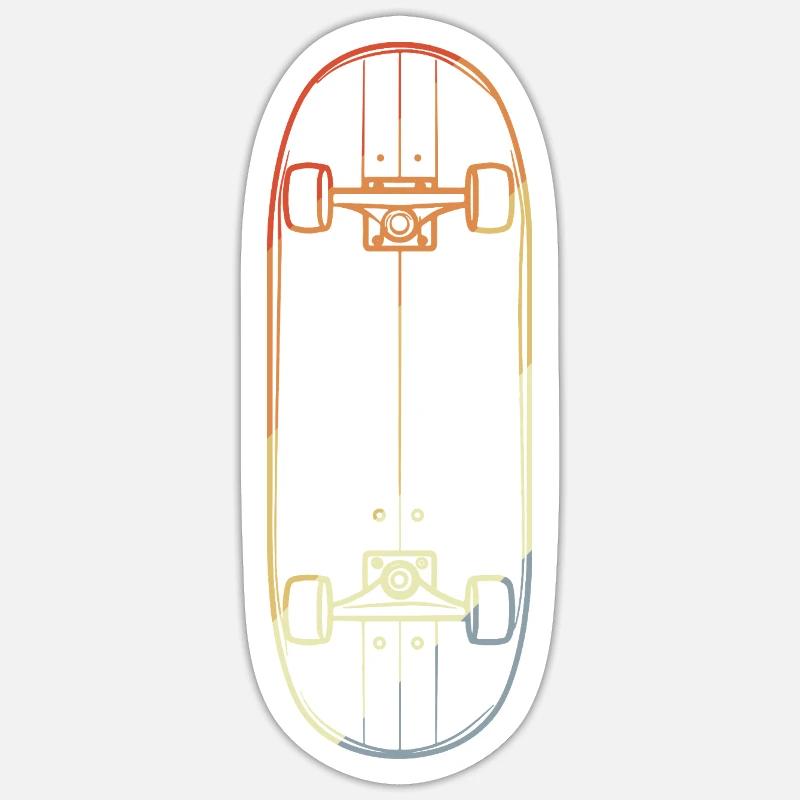 Skateboard Line Drawing - Sticker size S (10 x 10 cm) - white matte
