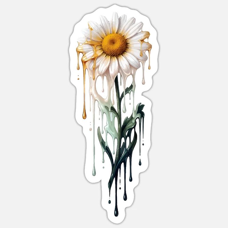 Daisy mit tropfender Farbe Sticker Größe S (10 x 10 cm)